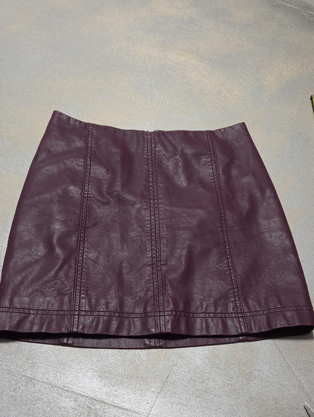 Free People Faux Leather Mini Skirt in Plum NWOTS